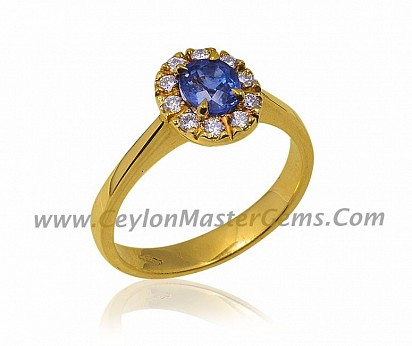 Blue Sapphire with Diamond Ring, DUBAI