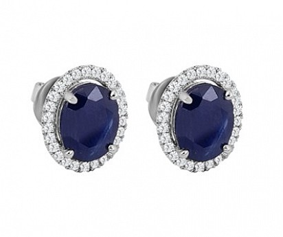 Blue Sapphire & Diamond Earring, DUBAI