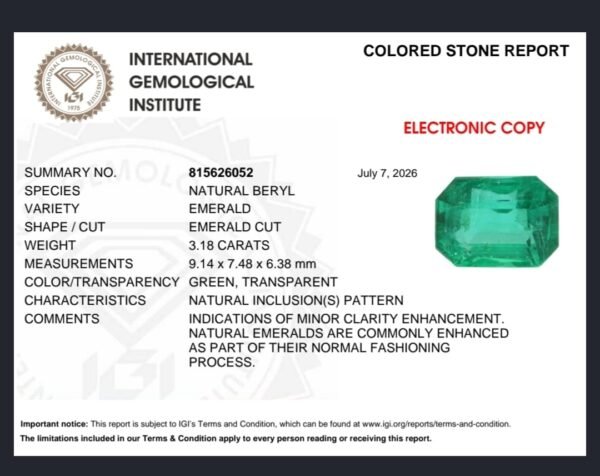 Emerald 3.18 CT